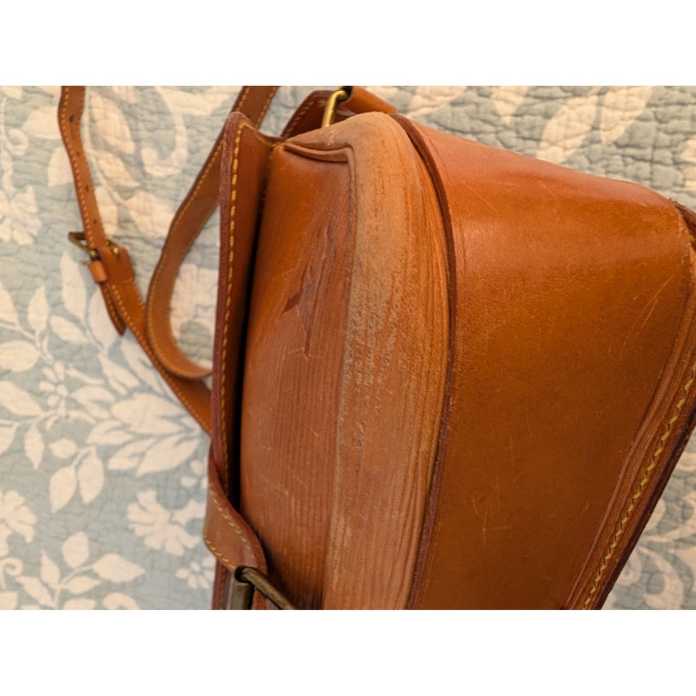 Louis Vuitton Cartouchiere MM Tan Epi Leather Crossbody Bag Vintage Messenger - Picture 7 of 16